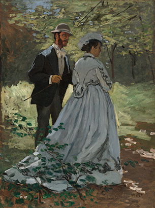 Claude Monet Bazille et Camille (Etude pour "Déjeuner sur l'Herbe"), 1865 Édifice Ouest, rez-de-chaussée - Galerie 82 huile sur toile Dimensi