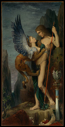Œdipe et le Sphinx 1864 Gustave Moreau Français À voir au Met Fifth Avenue dans la galerie 800 Le légendaire prince grec Œdipe affronte le ma