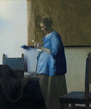 Femme lisant une lettre, Johannes Vermeer, ch. 1663 huile sur toile, h 46,5 cm × l 39 cm × p 6,5 cm Plus de détails Profitant d'un moment calm